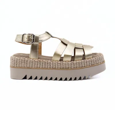 Laura Bellariva Women Rafia Corda Dust Platform Sandals In Platino Ivory In Multi