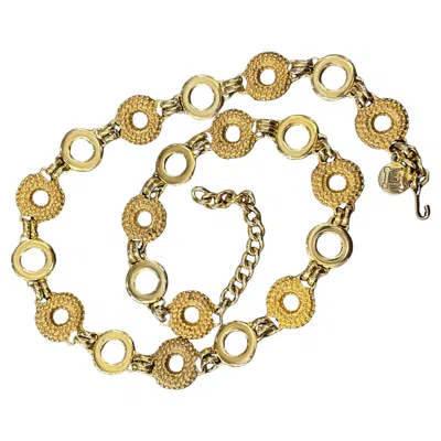 Pre-owned Laura Biagiotti 1980s Vintage Gilded Metal Belt By  In Sand