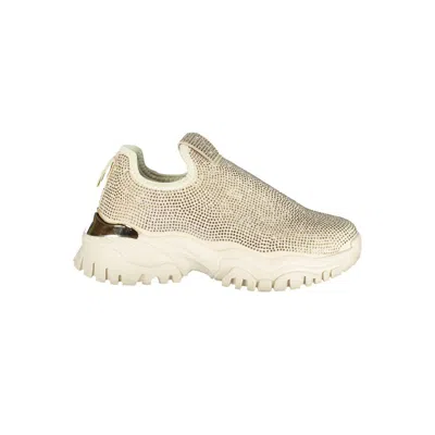 Laura Biagiotti Beige Polyester Chunky Sneakers In Gold