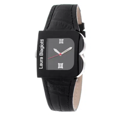 Laura Biagiotti Black Leather Dress Watch