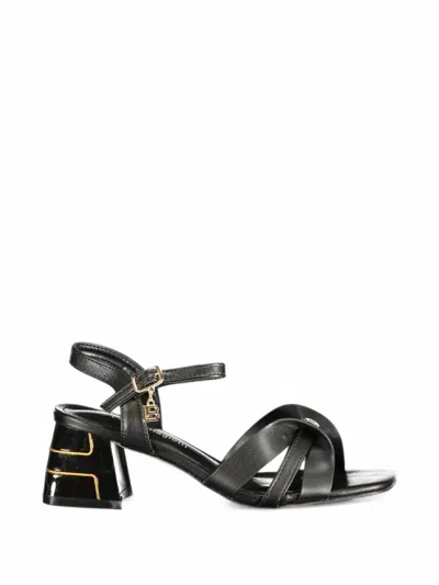 Laura Biagiotti Bow-detail Block-heel Sandals In Black