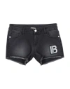 Laura Biagiotti Dolls Toddler Girl Denim Shorts Black Size 5 Cotton, Elastic Fibres In Black