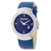 Laura Biagiotti Blue Leather Dress Watch In Blue