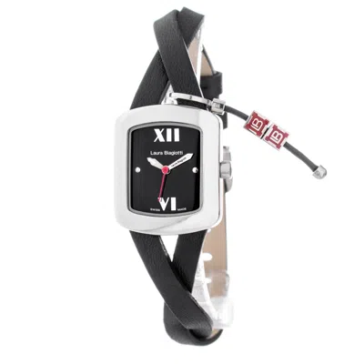 Laura Biagiotti Leather Dress Women's Watch In Black
