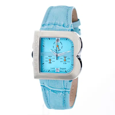 Laura Biagiotti Leather Dress Women's Watch In Blue
