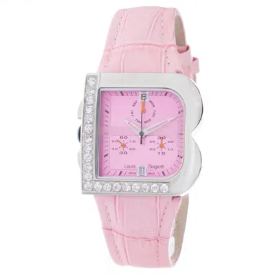 Laura Biagiotti Leather Dress Women's Watch In Pink