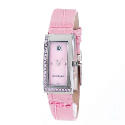 Laura Biagiotti Leather Dress Women's Watch In Pink