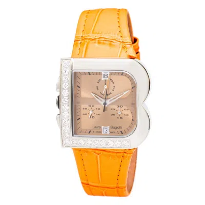 Laura Biagiotti Leather Dress Women's Watch In Yellow