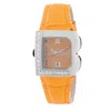 Laura Biagiotti Leather Dress Women's Watch In Orange