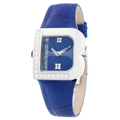 Laura Biagiotti Leather Dress Women's Watch In Blue