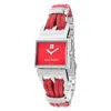 Laura Biagiotti Leather Dress Women's Watch In Red