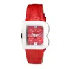 Laura Biagiotti Leather Dress Women's Watch In Red