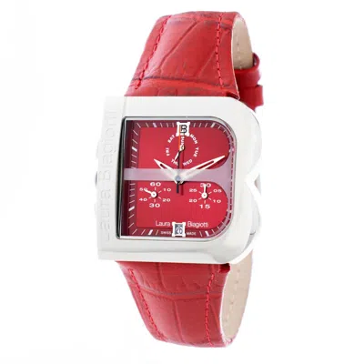Laura Biagiotti Leather Dress Women's Watch In Red