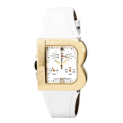 Laura Biagiotti Leather Dress Women's Watch In White