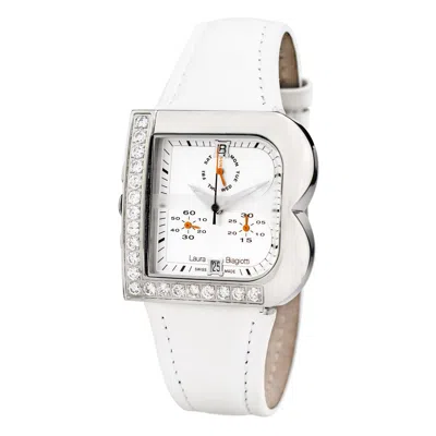 Laura Biagiotti Leather Dress Women's Watch In White