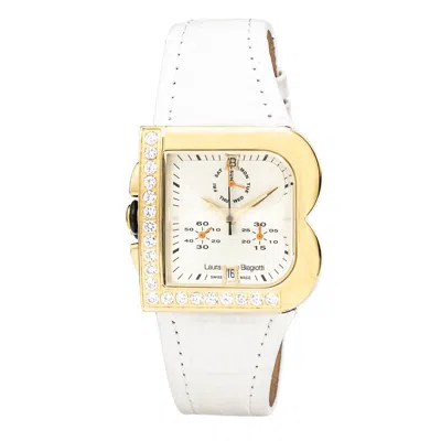 Laura Biagiotti Leather Dress Women's Watch In White