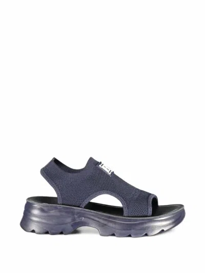Laura Biagiotti Logo-patch Chunky Sandals In Blue