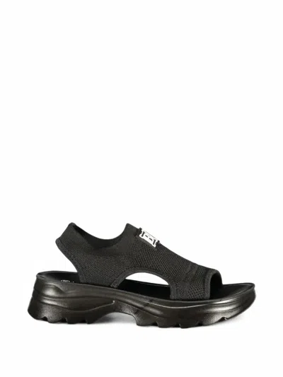 Laura Biagiotti Logo-patch Sandals In Black