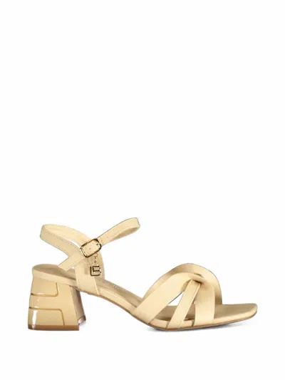Laura Biagiotti Logo-plaque Block-heel Sandals In Burgundy