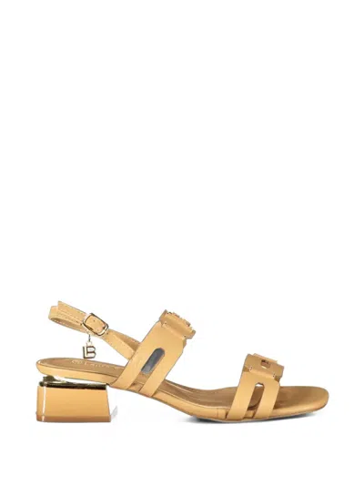 Laura Biagiotti Logo-plaque Block-heel Sandals In Multi