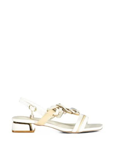 Laura Biagiotti Logo-plaque Buckled Sandals In White