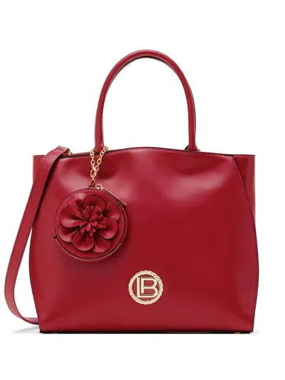 Laura Biagiotti Logo-plaque Floral-charm Tote Bag In White