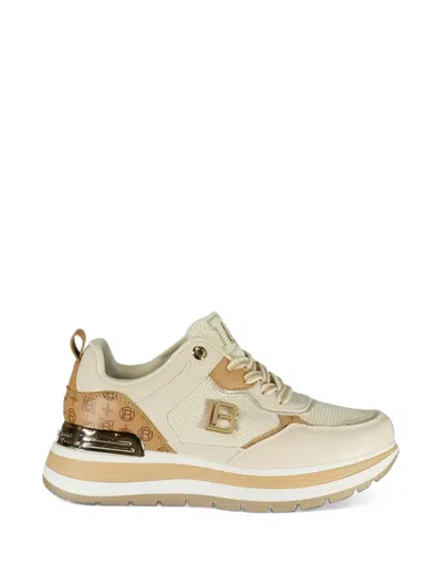 Laura Biagiotti Logo-plaque Panelled Sneakers In Brown