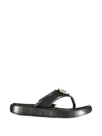Laura Biagiotti Logo-plaque Platform Sandals In Black