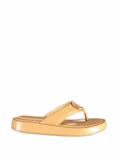 Laura Biagiotti Logo-plaque Platform Sandals In Brown