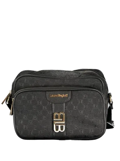 Laura Biagiotti Monogram-pattern Logo-plaque Shoulder Bag In Black