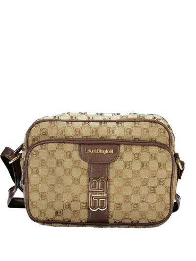 Laura Biagiotti Monogram-pattern Logo-plaque Shoulder Bag In Brown