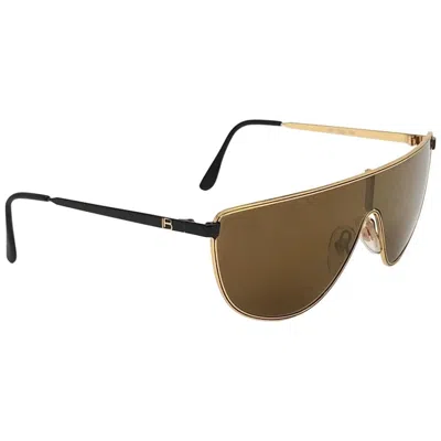 Pre-owned Laura Biagiotti New Vintage  T63 Full Mono Gold 1980 Sunglasses Made In Italy In Brown
