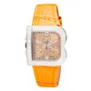 Laura Biagiotti Orange Leather Dress Watch