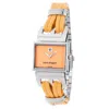 Laura Biagiotti Orange Leather Lining Dress Watch In Yellow