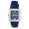 Laura Biagiotti Purple Leather Dress Watch In Blue