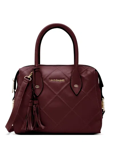 Laura Biagiotti Quilted-design Tassel-detail Tote Bag In Red