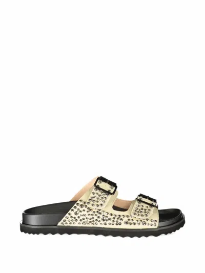 Laura Biagiotti Stud-embellished Buckle-fastening Sandals In Neutral