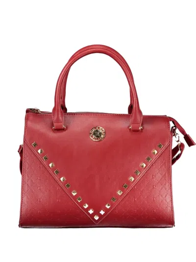 Laura Biagiotti Stud-embellished Monogram-embossed Tote Bag In Red