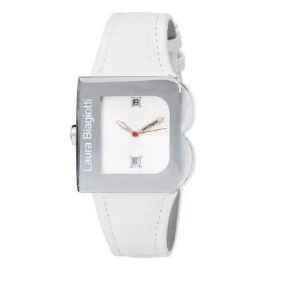 Laura Biagiotti White Leather Dress Watch