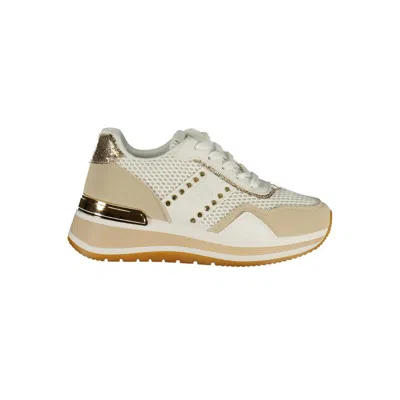 Laura Biagiotti White Polyester Athletic Sneakers In Neutral