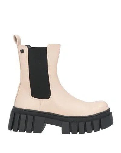 Laura Biagiotti Woman Ankle Boots Beige Size 10 Textile Fibers