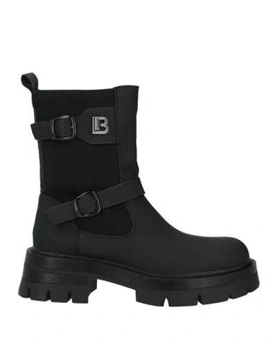Laura Biagiotti Woman Ankle Boots Black Size 6 Synthetic Material, Synthetic Fibers