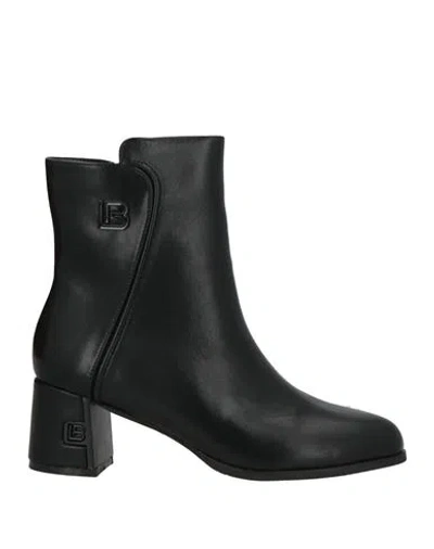 Laura Biagiotti Woman Ankle Boots Black Size 7 Synthetic Material