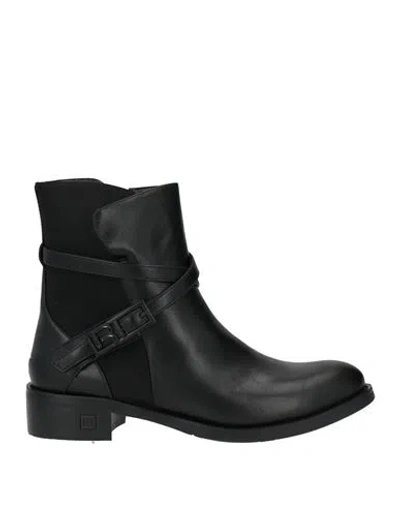 Laura Biagiotti Woman Ankle Boots Black Size 8 Synthetic Fibers, Textile Fibers