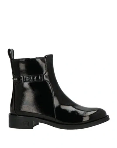 Laura Biagiotti Woman Ankle Boots Black Size 8 Synthetic Material