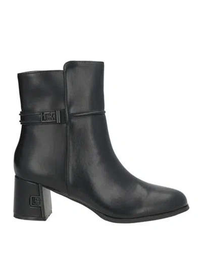 Laura Biagiotti Woman Ankle Boots Black Size 8 Synthetic Material In Multi