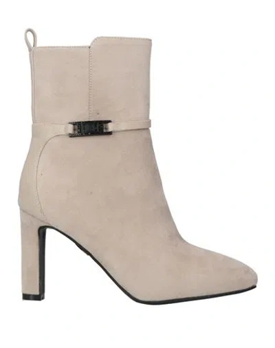 Laura Biagiotti Woman Ankle Boots Light Grey Size 8 Textile Fibers