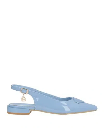 Laura Biagiotti Woman Ballet Flats Light Blue Size 8 Synthetic Material