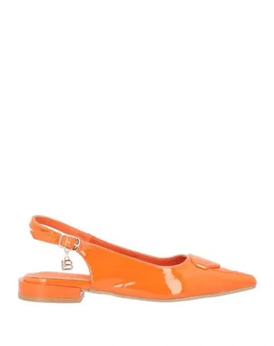 Laura Biagiotti Woman Ballet Flats Orange Size 8 Synthetic Material