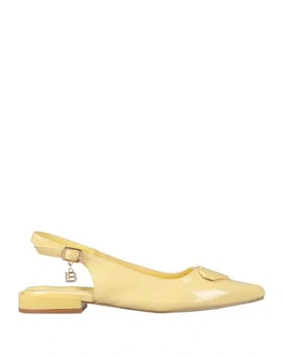 Laura Biagiotti Woman Ballet Flats Pastel Yellow Size 6 Textile Fibers